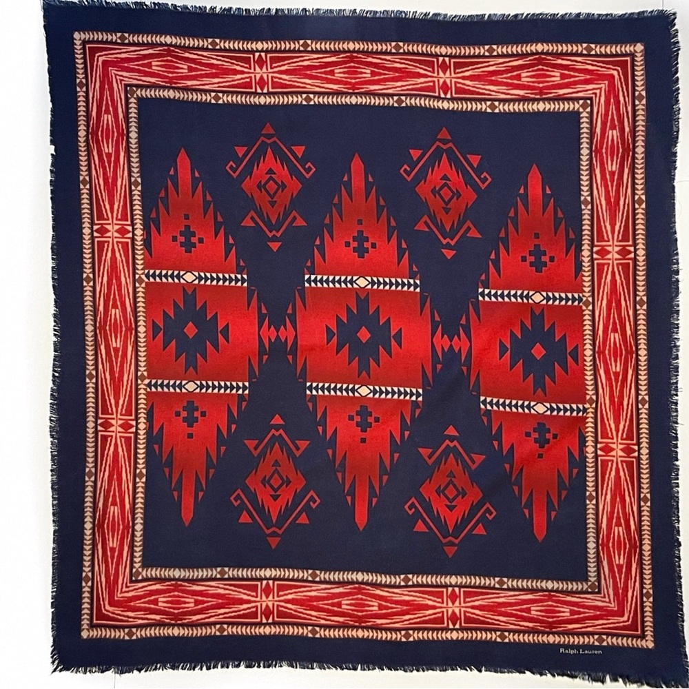 SOLD Vintage Ralph Lauren Aztec Southwestern Print Scarf